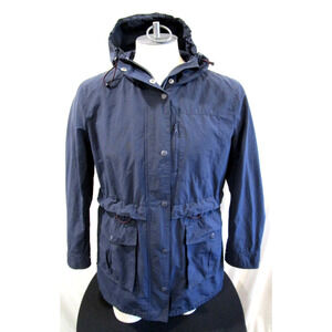 J. Crew Navy Blue Hooded Parka Wind Rain Utility Field Jacket Men S EUC!